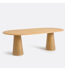 Table à manger, ovale, en plaqué chêne, 6 à 8 couverts La Redoute Interieurs