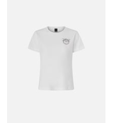 T-shirt avec logo love birds monogram brodé de cristaux Pinko