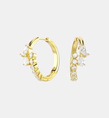 Anneaux d'oreilles Mesmera, Doré à l’or 18 carats (750/1000) Swarovski