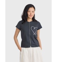 t-shirt en coton sérigraphié Agnès b.