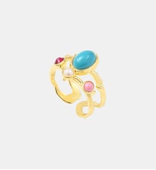 Bague ajustable Océane  doré à l'or fin - Oceane Satellite