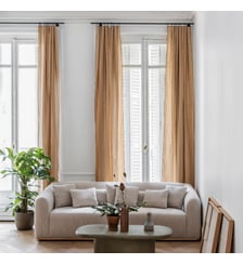 Rideau Panneau Tamisant Lin 100% lavé légèrement froissé Madura