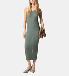 Robe midi près du corps côtelée avec déchirures Pinko