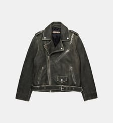 Veste en cuir véritable avec un effet usé Marni