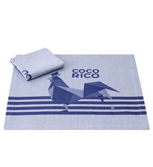 Lot de 2 serviettes Coco-Rico 100% coton Le Jacquard Francais