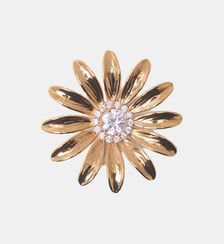 Broche fleurs dorée à strass Maje