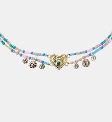 Collier multiliens perles et pampilles avec cabochon cœur MYLOVE Hipanema