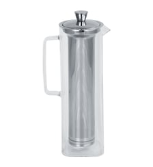 Long Island - théière en verre allongée avec filtre dévissable inox Cristel