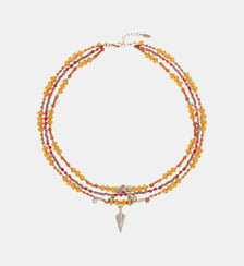 Collier multirangs perles et pendentif TAHONI Hipanema