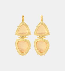 Boucles d'oreilles dormeuses   doré à l'or fin - Bysance Satellite