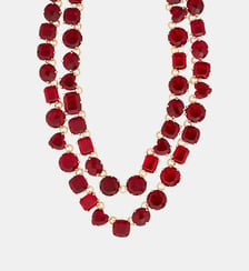 Collier luxe deux rangs La Diamantine rouge grenat Les Néréides