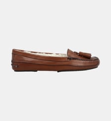 Pantoufle fur tassel slippers - cuir lisse Fairmount