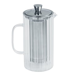 Breakfast - théière striée en verre avec filtre dévissable inox, Verre transparent Cristel
