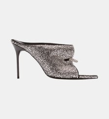Mules en strass et daim avec piercing à l’avant Balmain