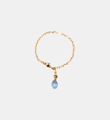 Bague chaînette pampille Mia - Or 750‰ Saphir bleu clair YAY Paris