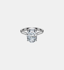 Bague solitaire Eternity, Diamants de synthèse 3 ct tw, Forme ovale, Or blanc 18 carats Swarovski