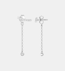 Boucles d'oreilles pendantes Lui et Moi en Argent avec diamant blanc La Garçonne Diamant