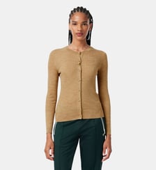 Cardigan côtelé laine mérinos Lacoste