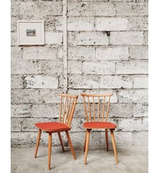 Paire de chaises rouge Alma N°448- Produit chiné Debongout