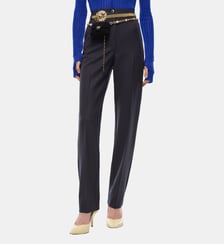 Pantalon cigarette en laine mélangée stretch Pinko