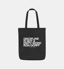 Tote bag en coton canevas imprimé DISCIPLINE Ron Dorff