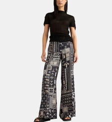 Pantalon misaki en twill de soie Momonì