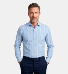 Chemise à rayures fresh fond bleu coupe cintrée Atelier Privé