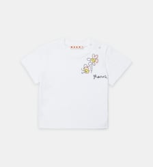 T-shirt avec logo et broderie florale Marni