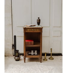 Meuble d'appoint en bois et marbre Francine N°967- Produit chiné Debongout