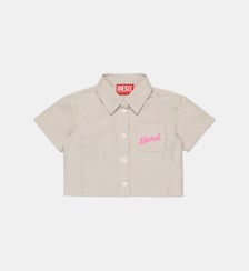 Chemise à manches courtes avec logo Diesel Kids