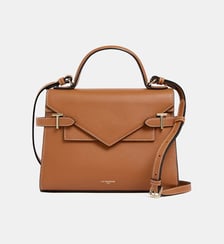 Sac à main double rabat moyen modèle Emilie en cuir grainé Le Tanneur