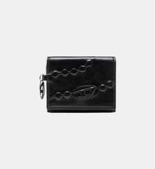 Portefeuille en cuir à trois volets avec motif embossé Diesel