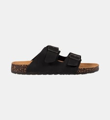 Sandales à doubles bride, semelle intérieur patch talon ultra confortables Isotoner