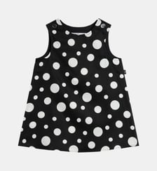 robe Barbie en satin de coton à pois noir Agnès b.