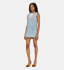 Robe courte en denim microstone devoré Diesel