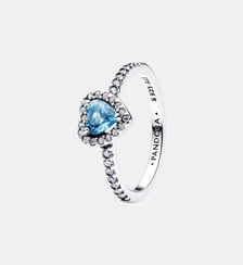 Bague Cœur Bleu Clair Surélevé Pandora