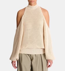 Pull à épaules dénudées en maille de coton Balmain