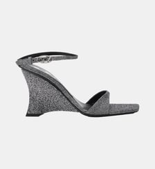 D-Amber -Sandales à talon compensé en tissu Lurex Diesel