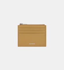 Porte-cartes zippé en cuir Sandro