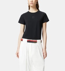 T-shirt à manches courtes et logo brodé Pinko