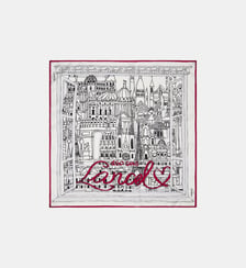 Carré de soie Capsule 150 Ans imprimé signature Lancel