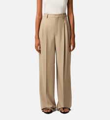 Pantalon Large Taille Haute en Laine Vierge AMI Paris