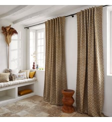 Rideau CASTIN Tamisant Jacquard bicolore à carreaux Madura