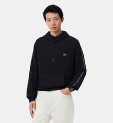 Sweatshirt à capuche bandes griffées Lacoste
