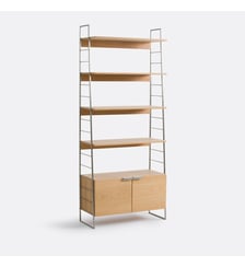 Etagère chêne, plaqué et chrome, H190 cm La Redoute Interieurs