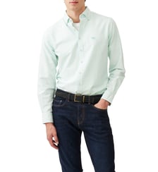 Chemise slim en coton oxford à rayures col boutonné Gunn unisexe Rodd & Gunn
