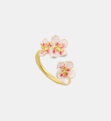 Bague ajustable mini fleurs blanches de cerisier Les Néréides