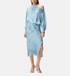 Robe midi fluide à imprimé bijou placé Pinko