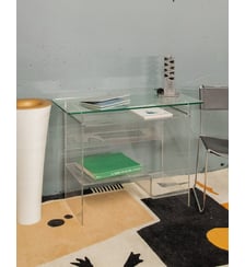 Bureau en verre et plexiglass Yvan N°468- Produit chiné Debongout