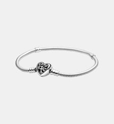 Bracelet Maille Serpent Fermoir Cœur Arbre de Vie Pandora